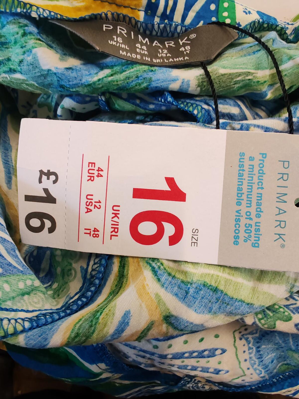 Primark | UK 16 | Romper Multicoloured Printed | Viscose
