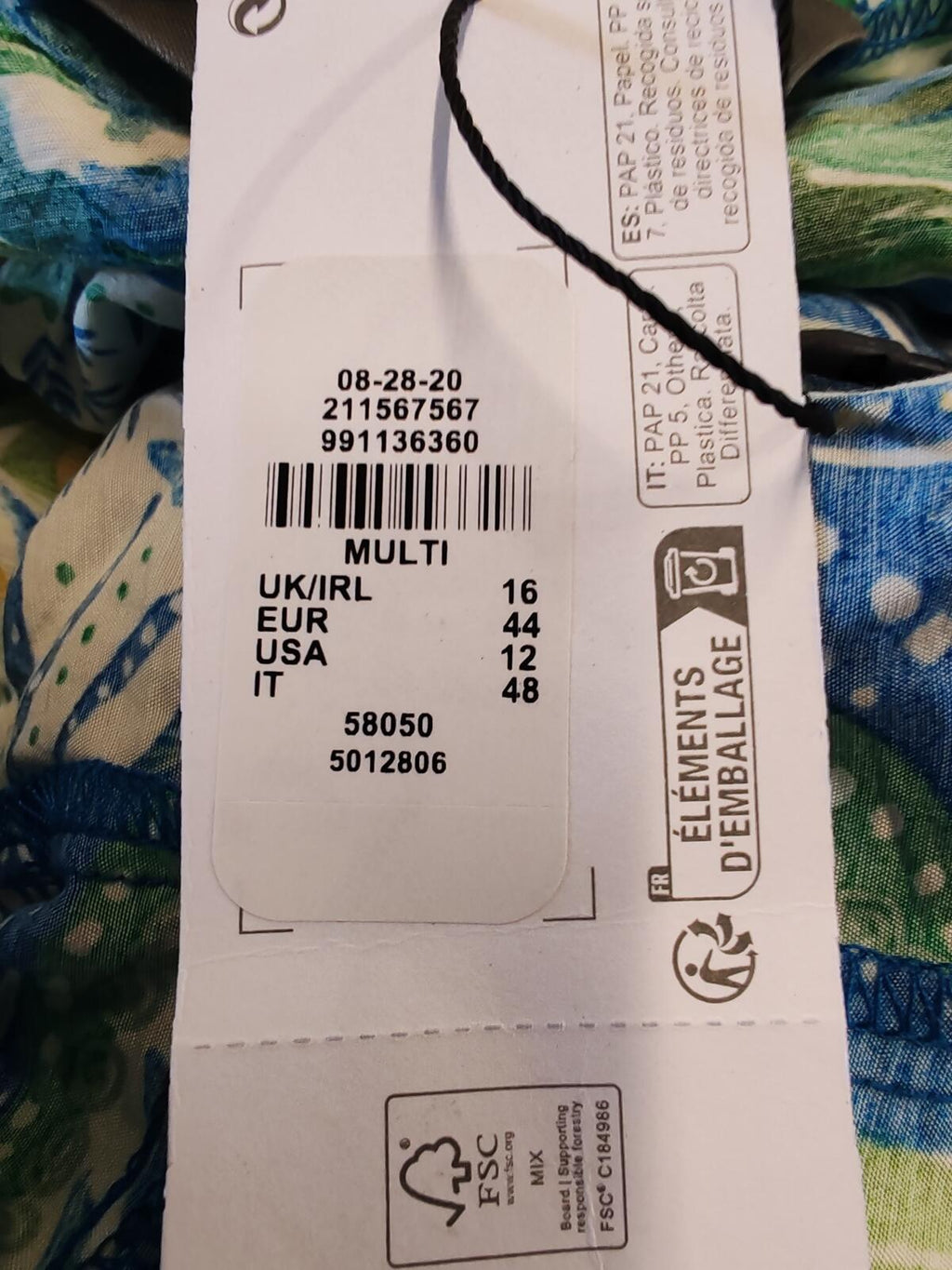 Primark | UK 16 | Romper Multicoloured Printed | Viscose