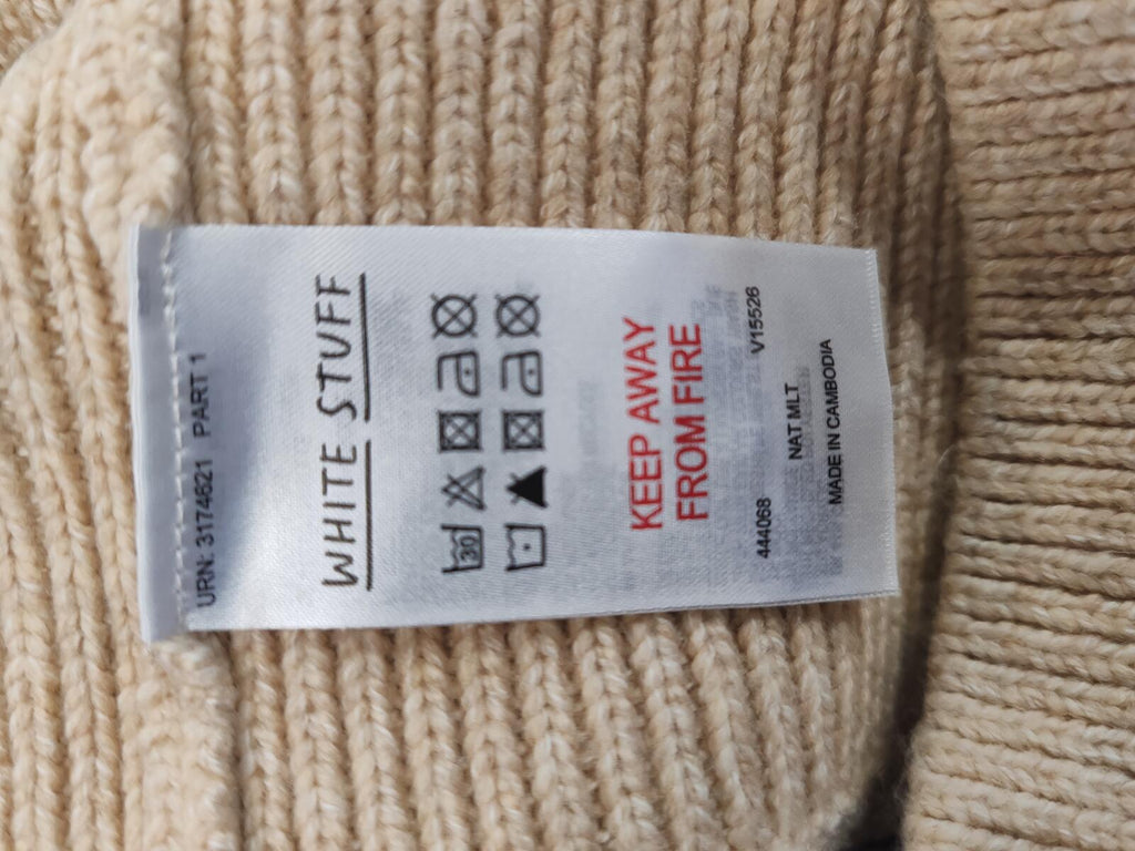 White Stuff | UK 8 | Beige & Navy Stripped Jumper | Cotton