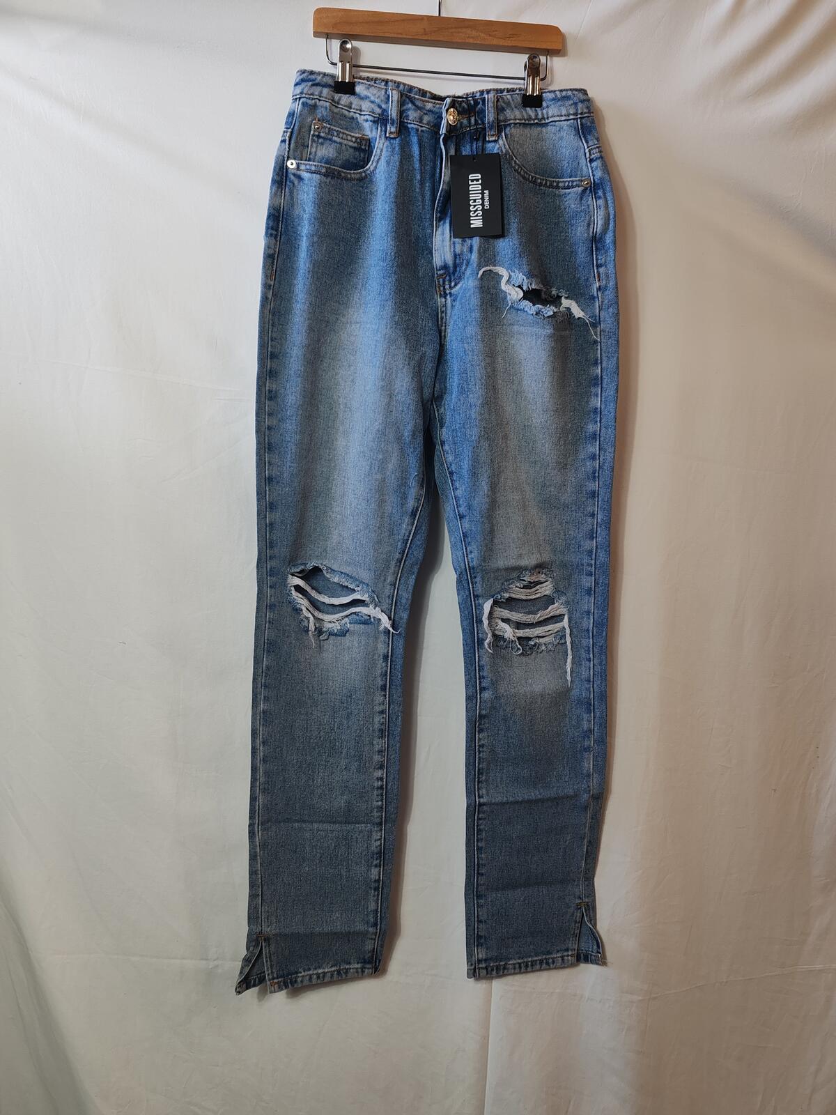 Missguided | UK 8 | Jeans with Split Hem | Cotton