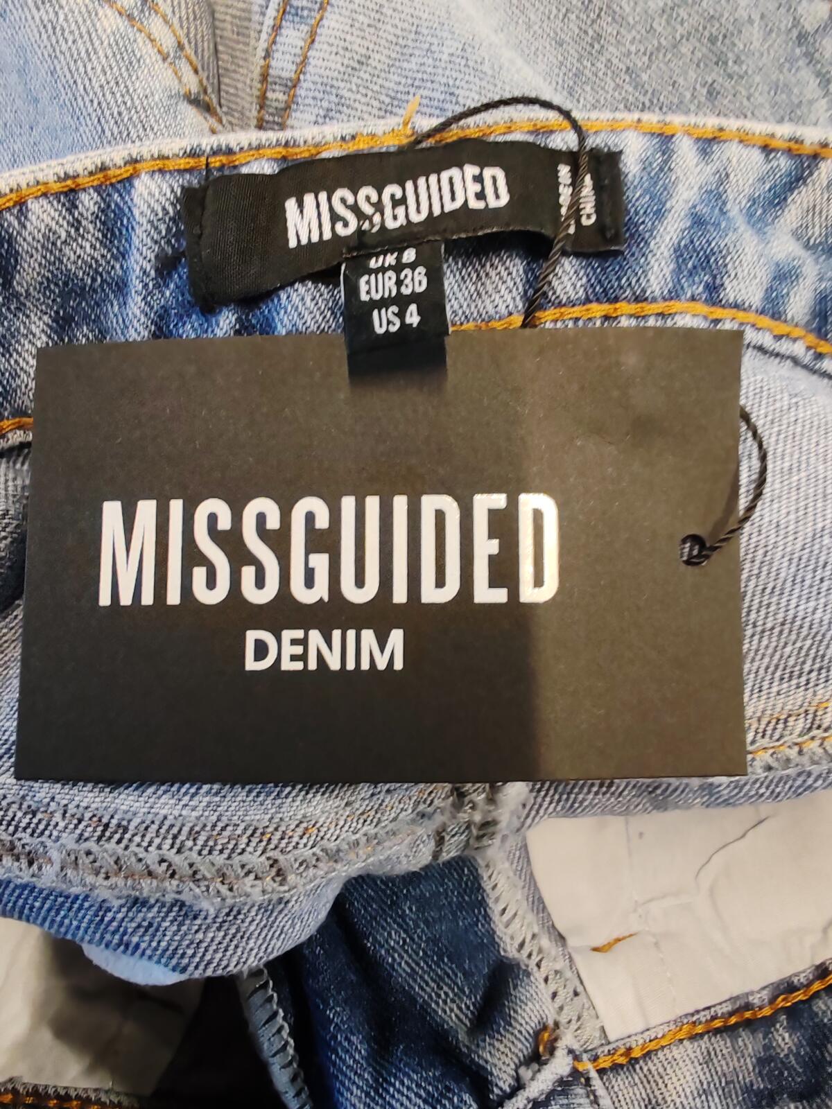 Missguided | UK 8 | Jeans with Split Hem | Cotton