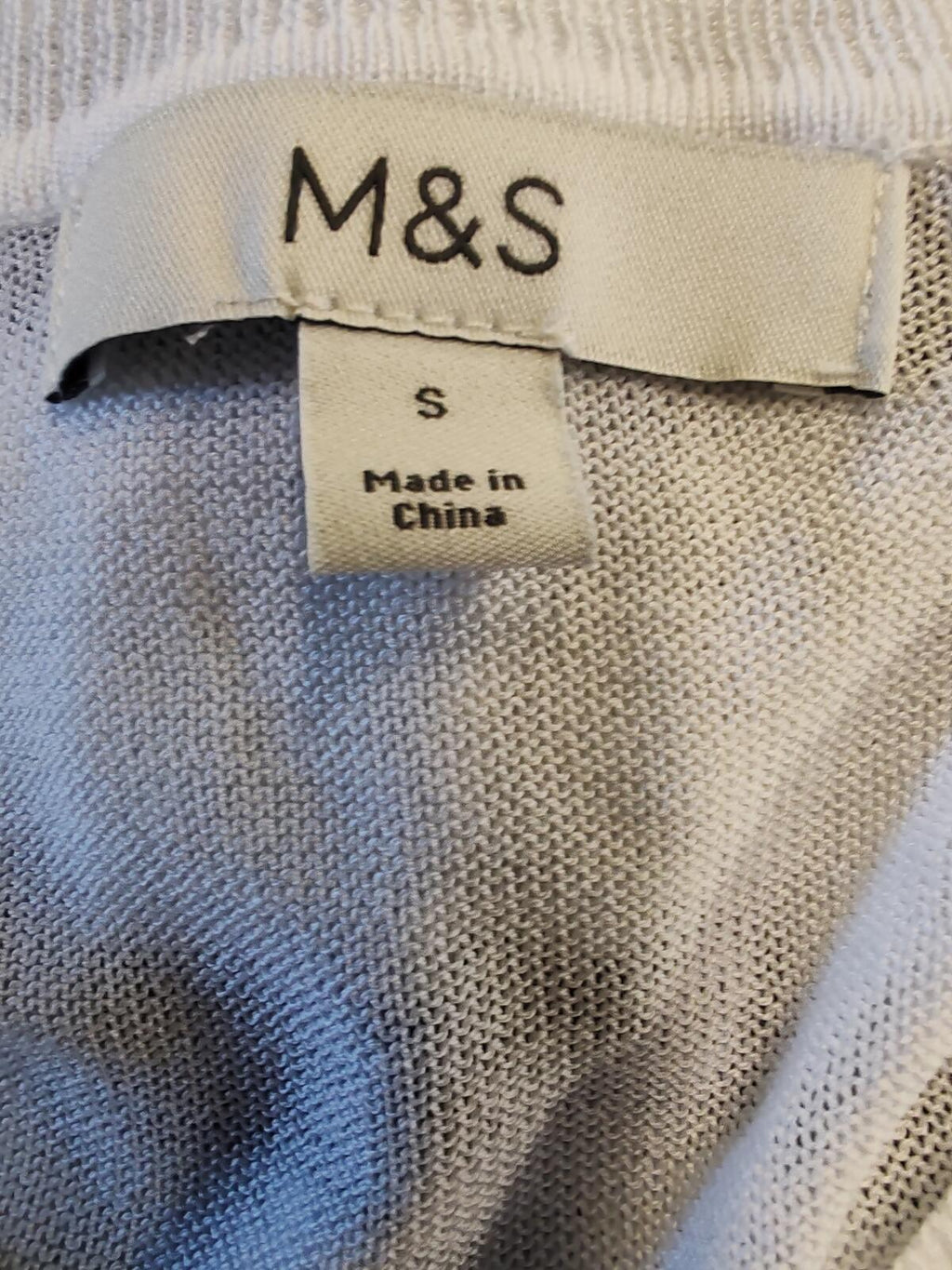 M&s | S | White & Black Striped Jumper | Acrylic