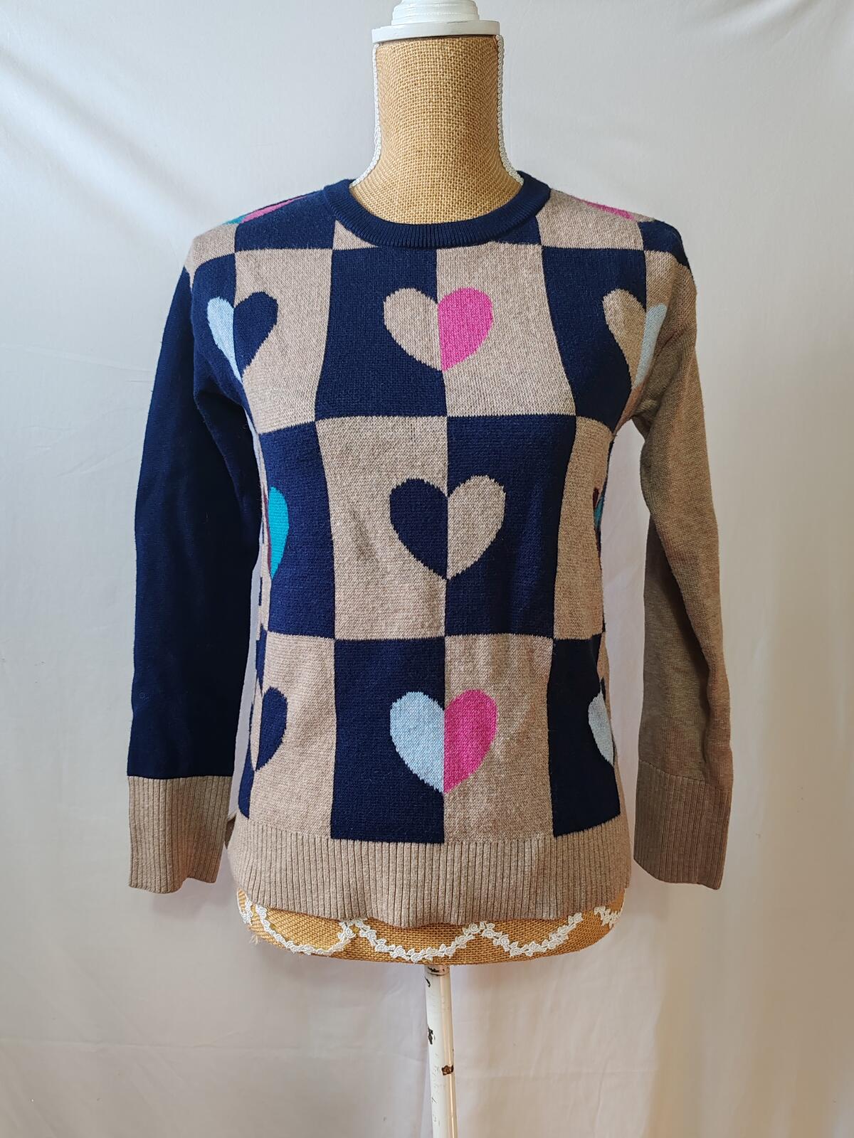 White Stuff | UK 8 | Multi-coloured Patterned Jumper | Cotton