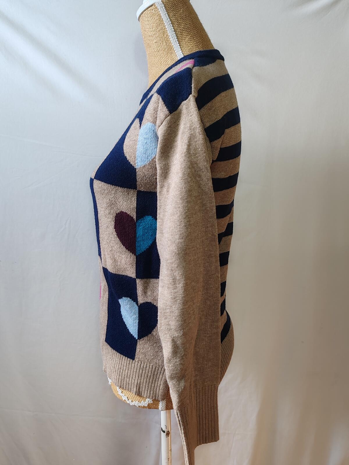 White Stuff | UK 8 | Multi-coloured Patterned Jumper | Cotton