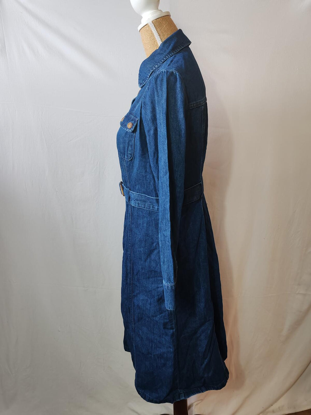 Dannii Minogue | UK 10P | Button Denim Dress | Cotton