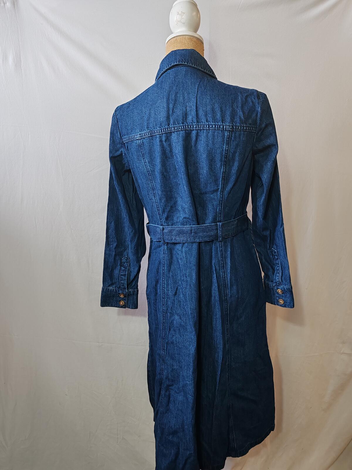 Dannii Minogue | UK 10P | Button Denim Dress | Cotton