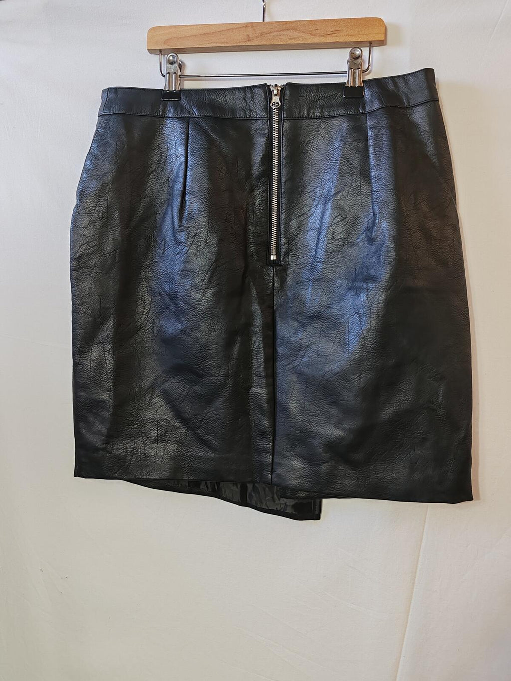 Paraphrase | UK 12 | Black Faux Leather Skirt | Polyurethane