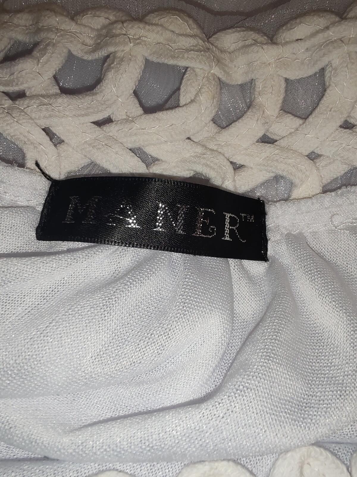 Maner | UK 10-12 | White Shimmery Tunic | Polyester