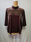 M&s | UK 20 | Brown velvet Tshirt | Polyester