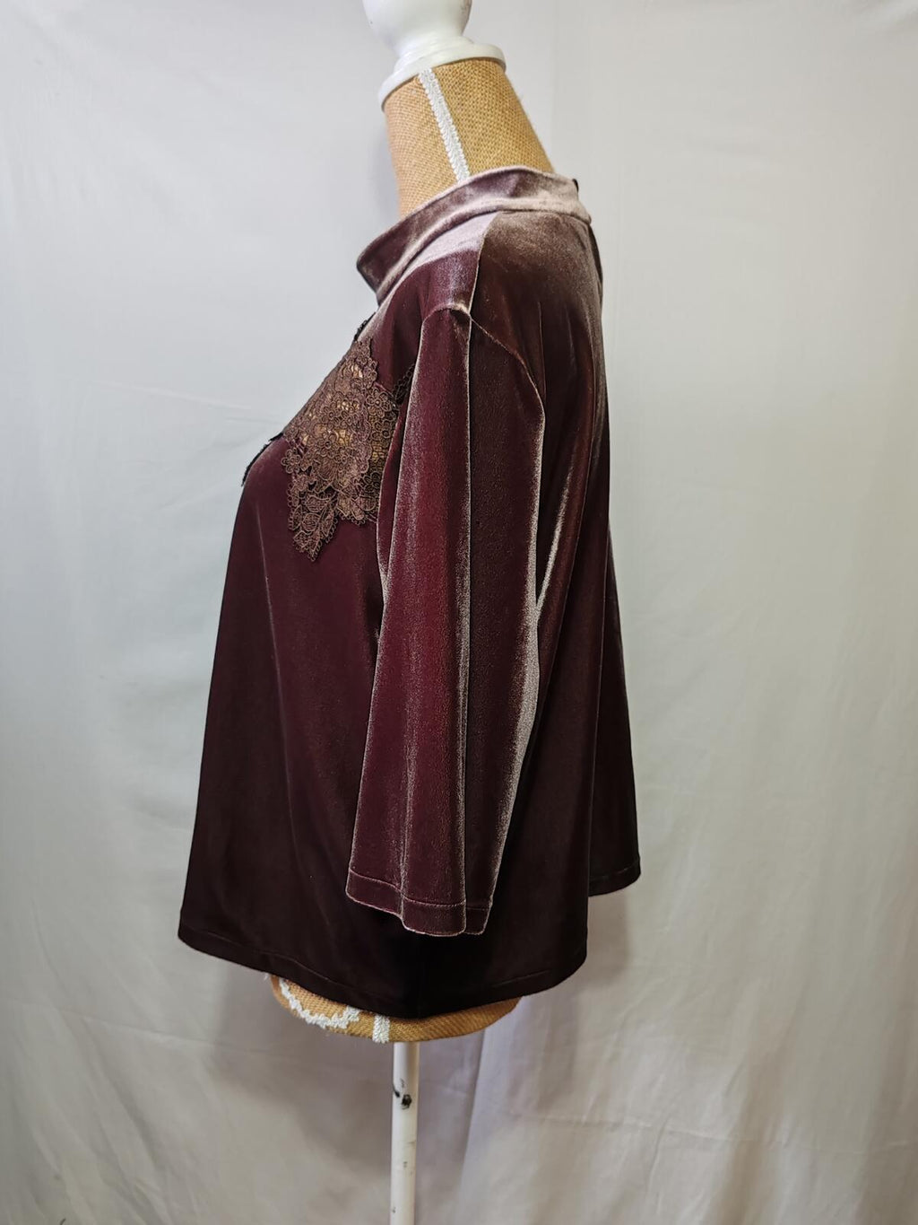 M&s | UK 20 | Brown velvet Tshirt | Polyester