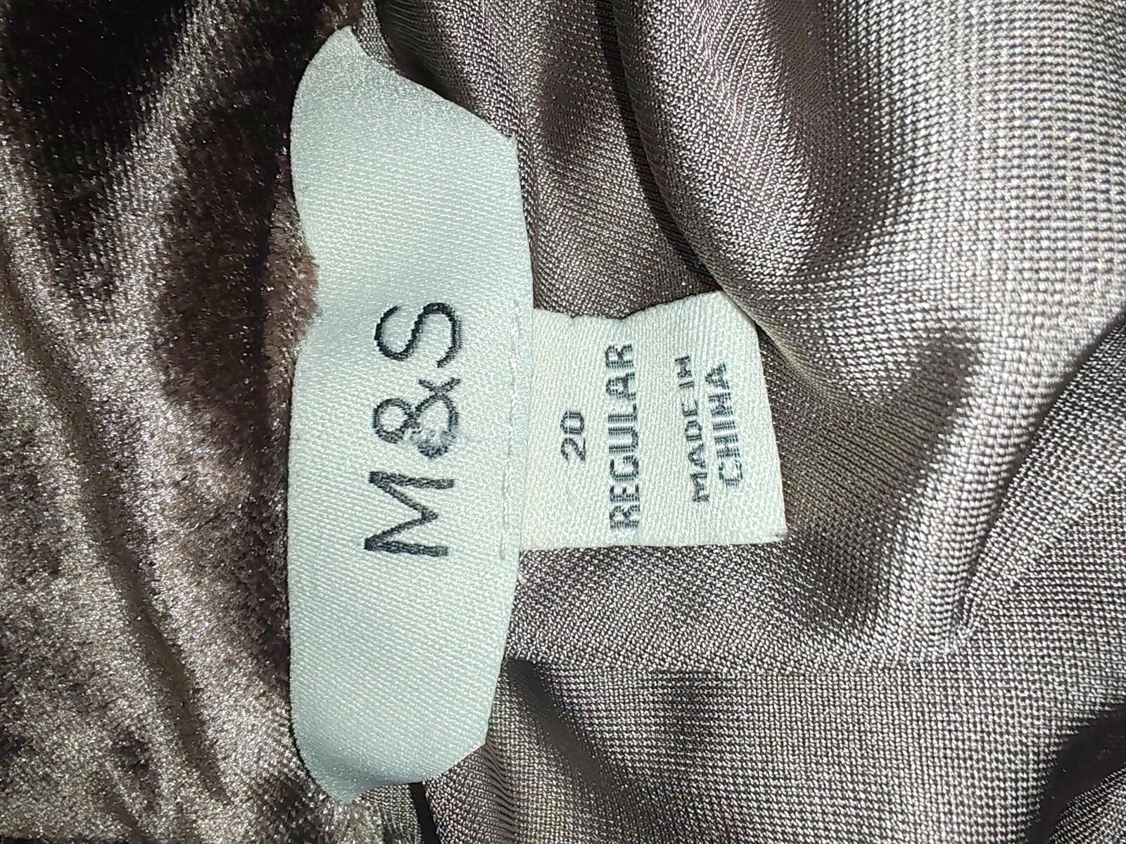 M&s | UK 20 | Brown velvet Tshirt | Polyester