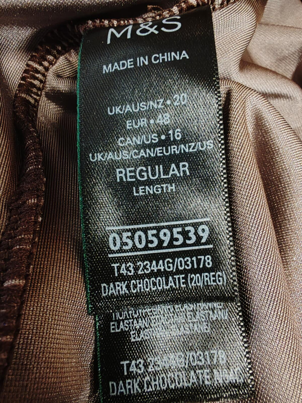 M&s | UK 20 | Brown velvet Tshirt | Polyester
