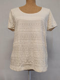 Lauren Ralph Lauren | Large | Cream Multi Patterned Tshirt | Cotton