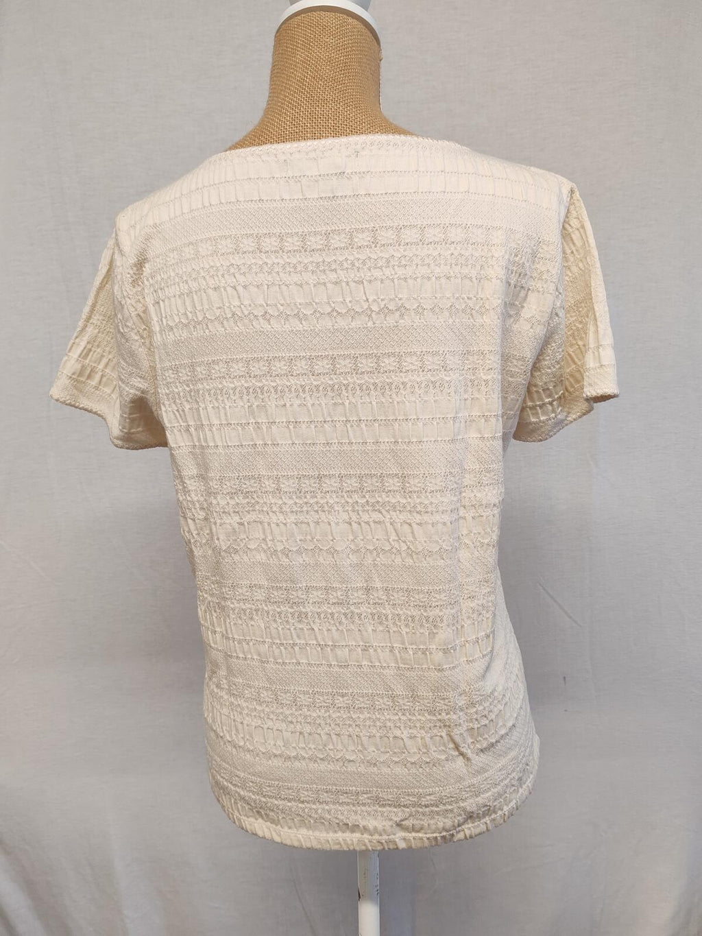 Lauren Ralph Lauren | Large | Cream Multi Patterned Tshirt | Cotton