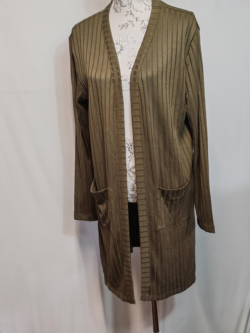 F&F |UK 14 | Khaki Open Long Cardigan