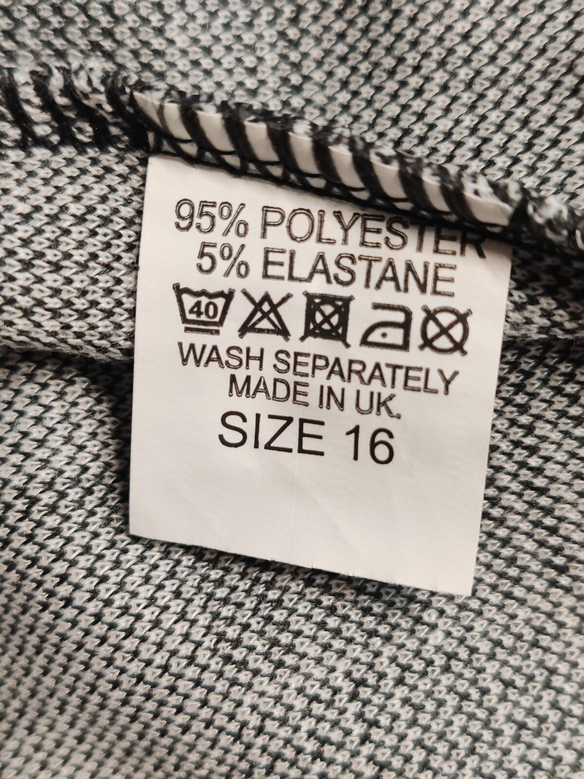 Select | UK 16 | Dogtooth Tartan Tunic Dress | Black & White |Polyester |