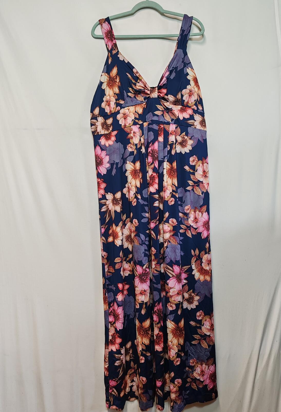 Mela London |UK 22 | Floral Dress |Navy & Multi-coloured