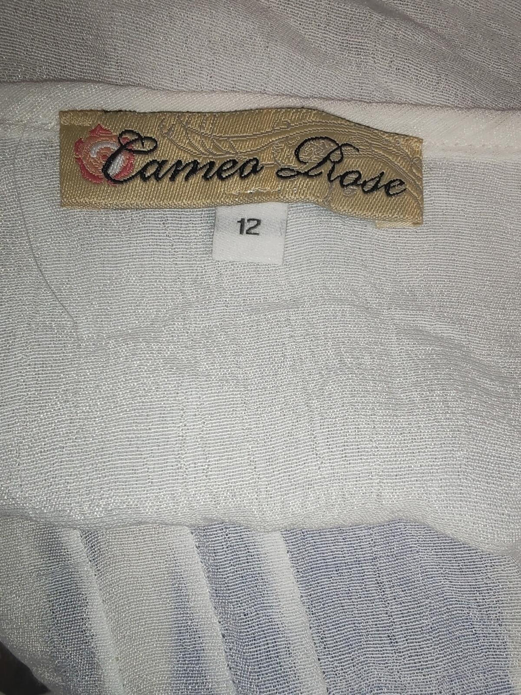 Cameo Rose | UK 12 | Lace Panel Vest Top | Cream | Cotton