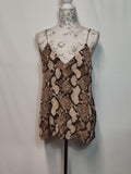 H&M | UK 16 | Snake Print Strappy Top | Browns | Polyester