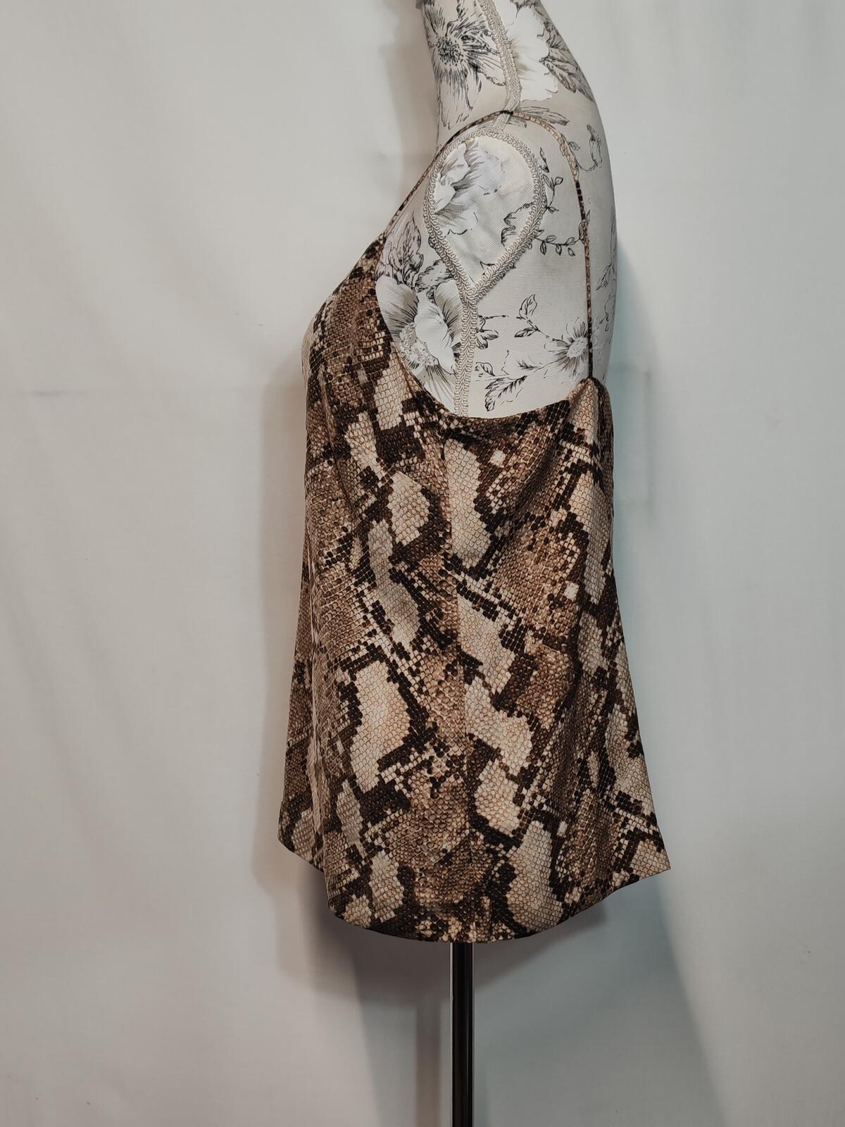 H&M | UK 16 | Snake Print Strappy Top | Browns | Polyester