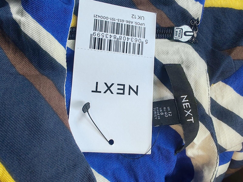Next | UK 12 | Striped Dress | Multi-coloured | Viscose