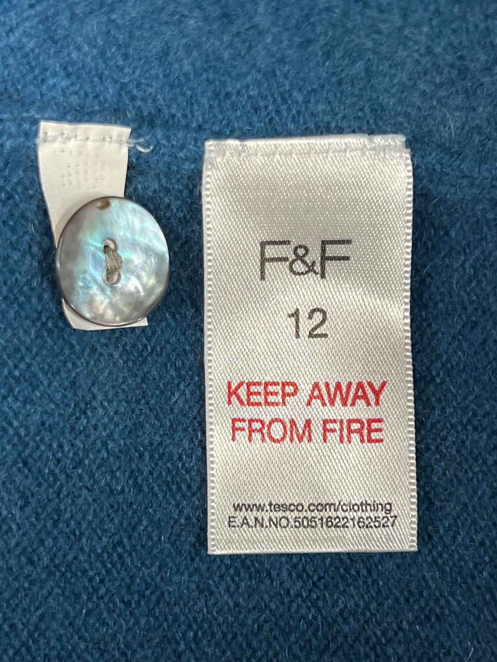 F&F | Size 12 | 100% Cashmere | Blue Cardigan