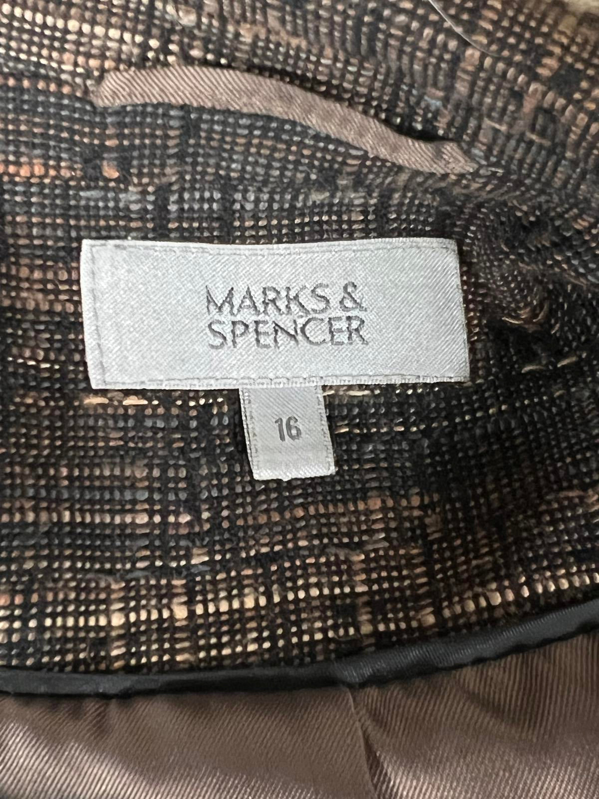M&S | Size 16 | Brown Button-Up Blazer Jacket