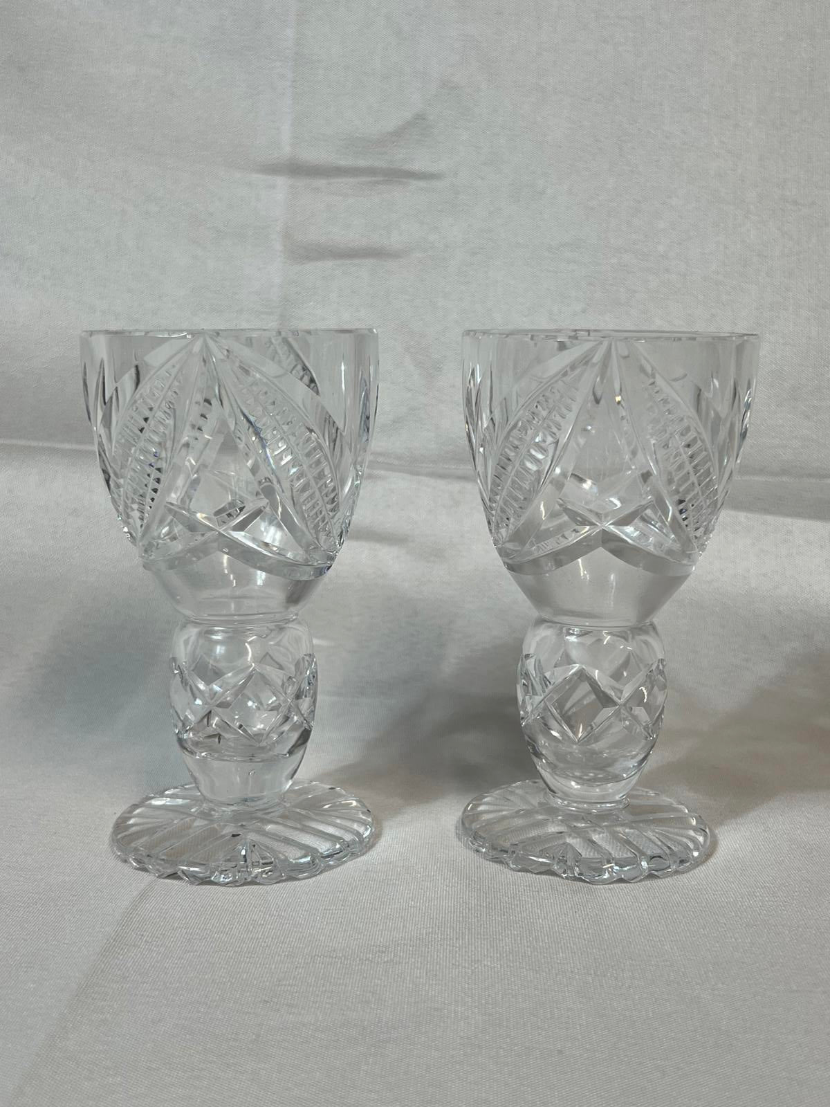 Two cut crystal  liquer Vintage Glasses