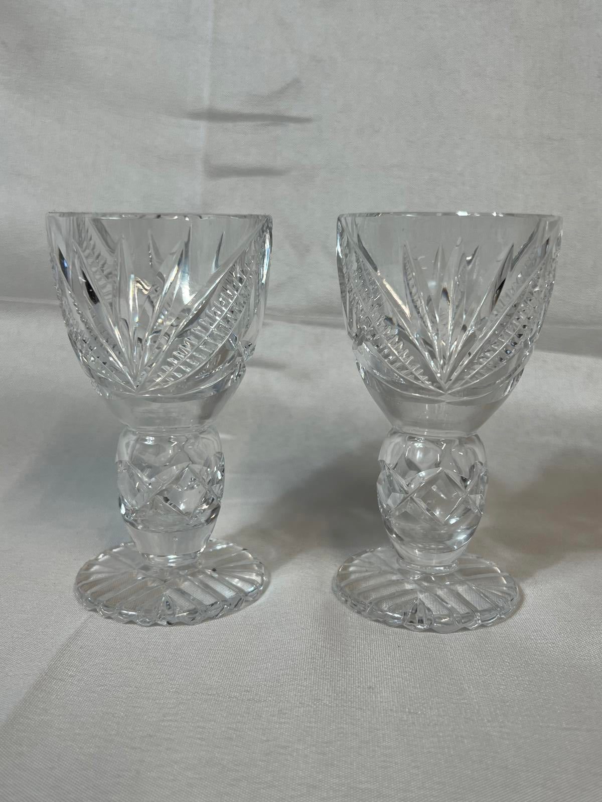 Two cut crystal  liquer Vintage Glasses
