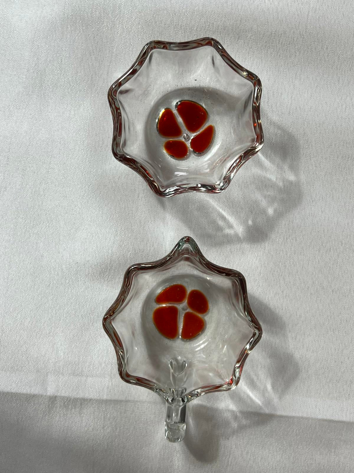 Vintage glass 1950’s German Tea Set - coffe cup, cake plate and sugar bowl