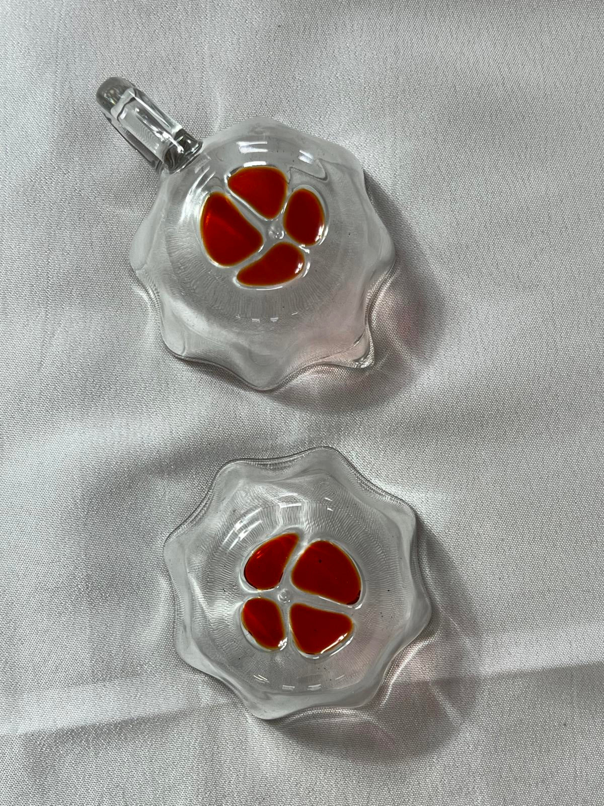 Vintage glass 1950’s German Tea Set - coffe cup, cake plate and sugar bowl