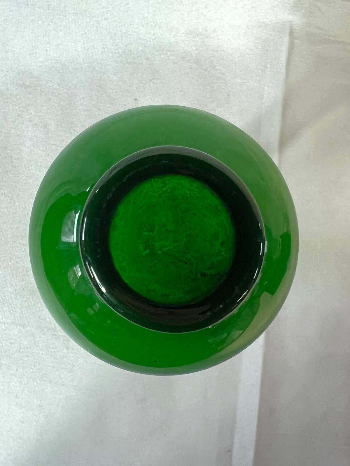 Floral Bottle Green Glass Hyacinth Vase