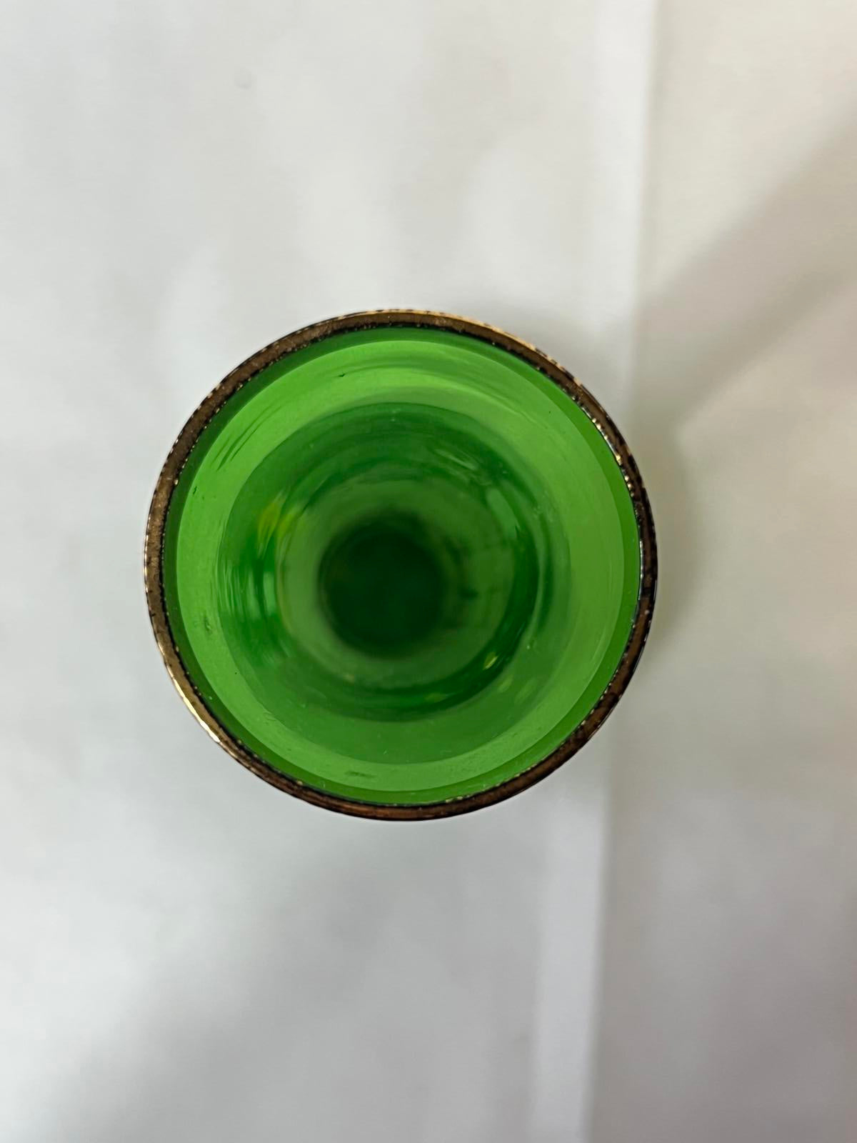 Floral Bottle Green Glass Hyacinth Vase