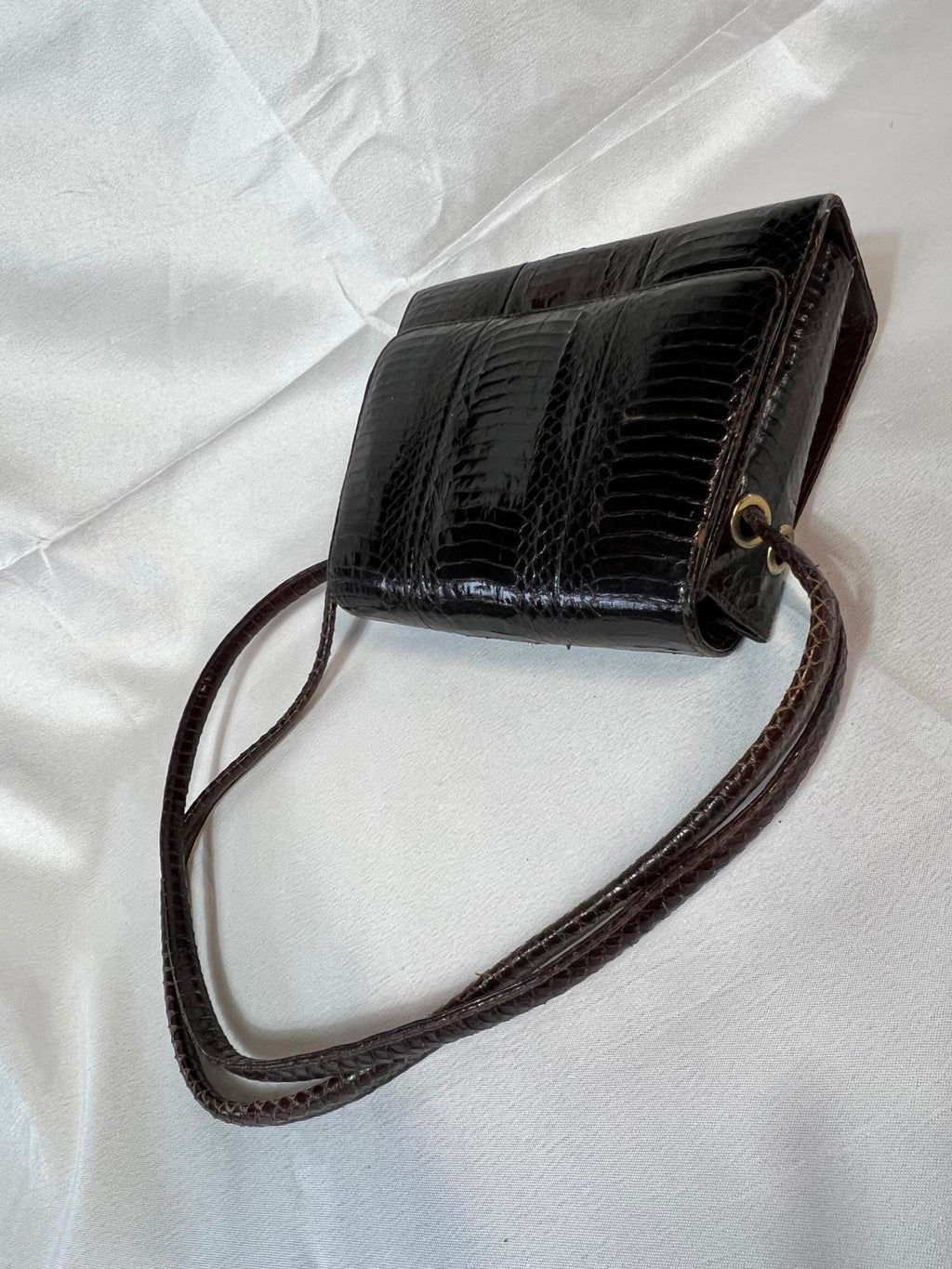 Genuine Vintage Black Snakeskin HandBag | No Label | Good