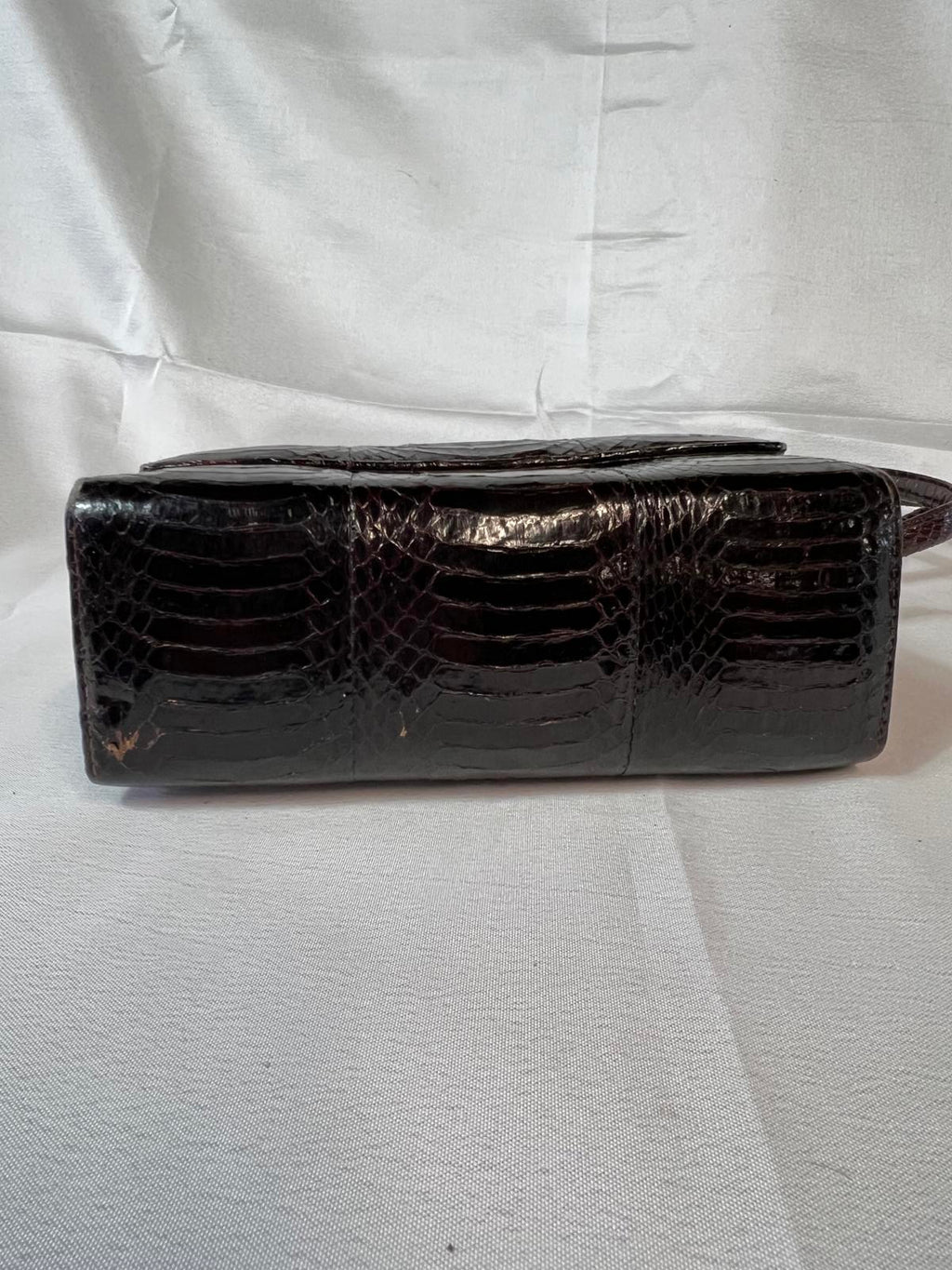 Genuine Vintage Black Snakeskin HandBag | No Label | Good