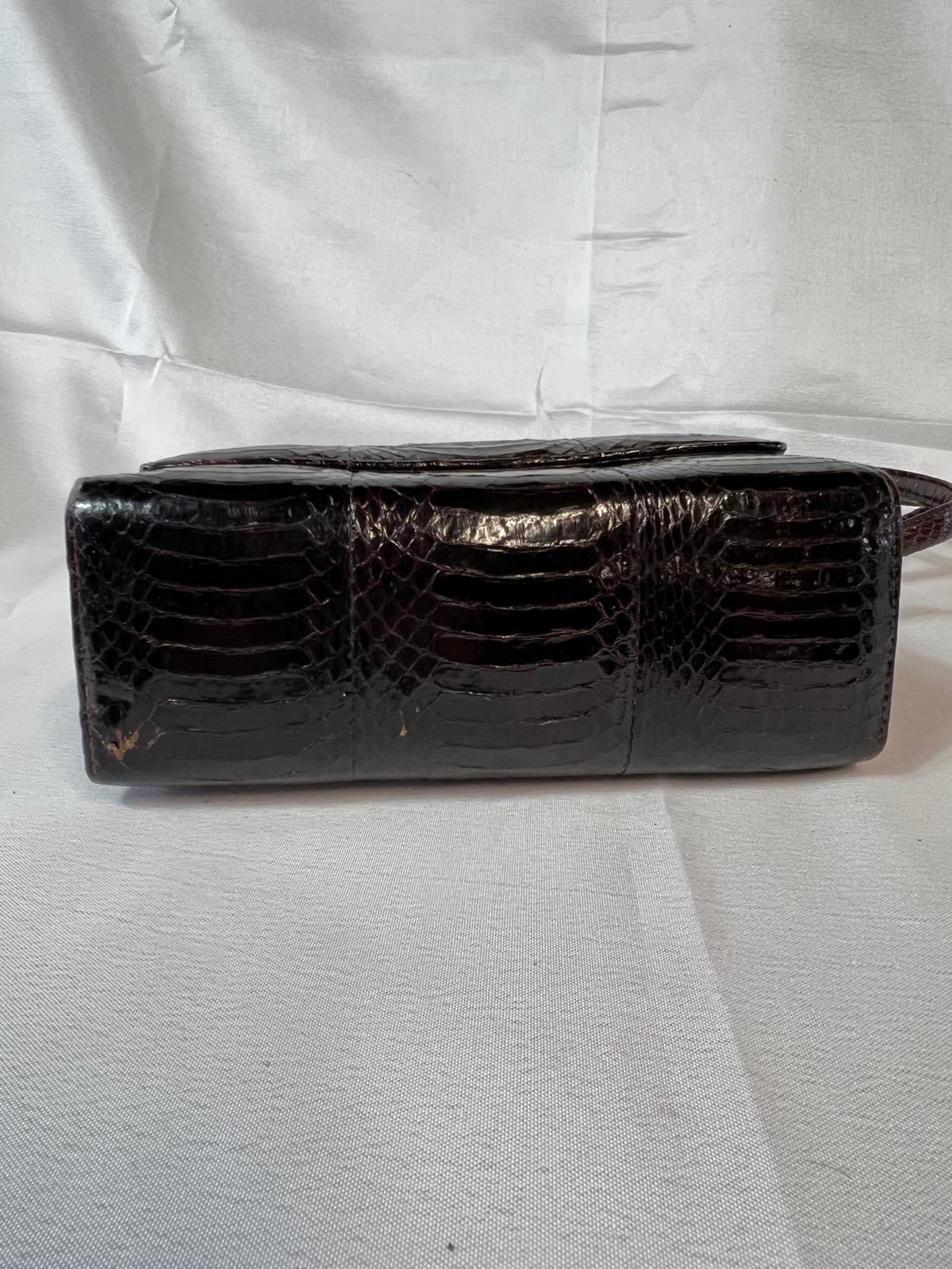 Genuine Vintage Black Snakeskin HandBag | No Label | Good