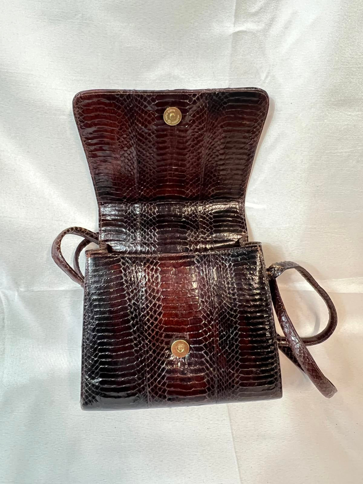 Genuine Vintage Black Snakeskin HandBag | No Label | Good