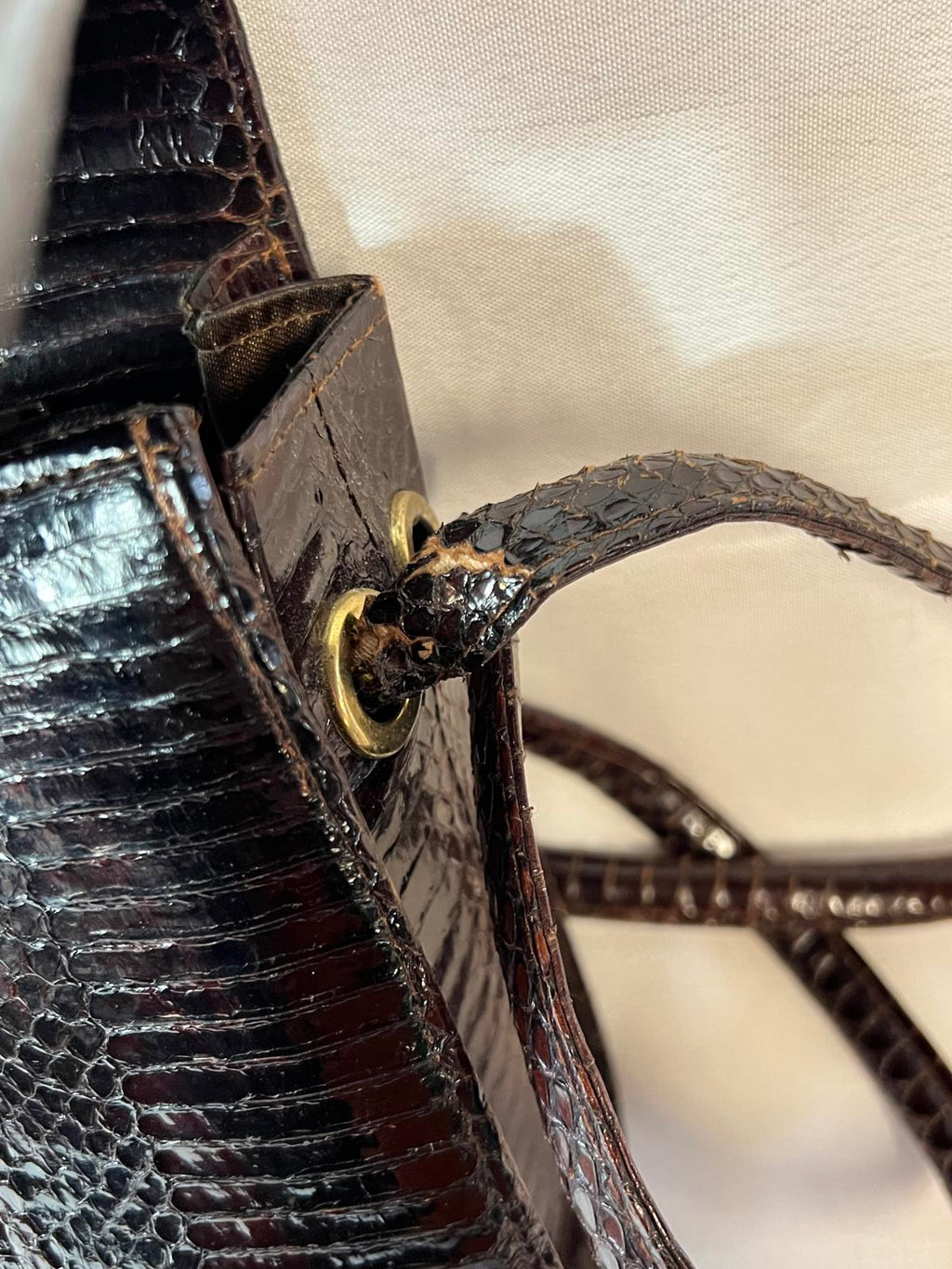 Genuine Vintage Black Snakeskin HandBag | No Label | Good