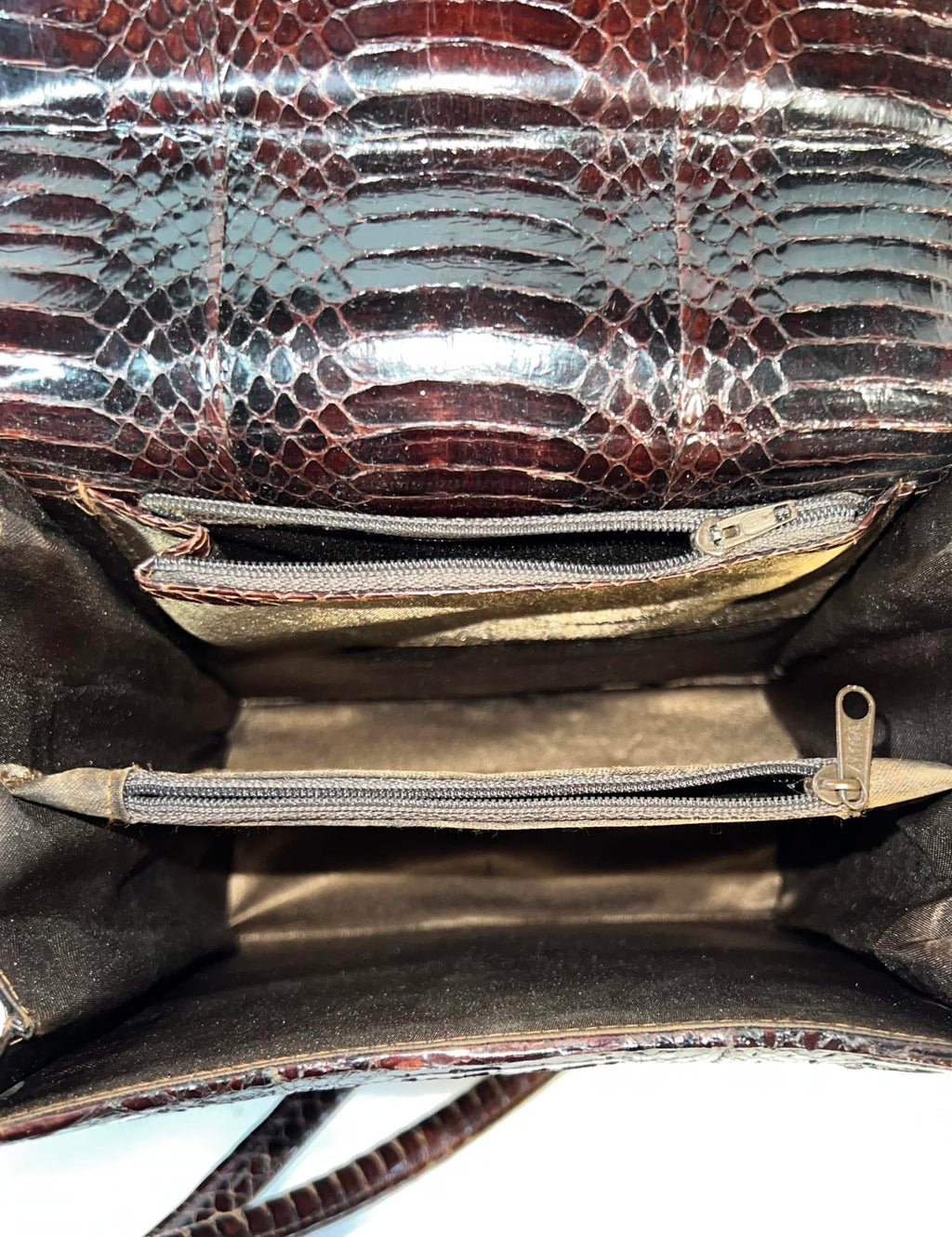 Genuine Vintage Black Snakeskin HandBag | No Label | Good
