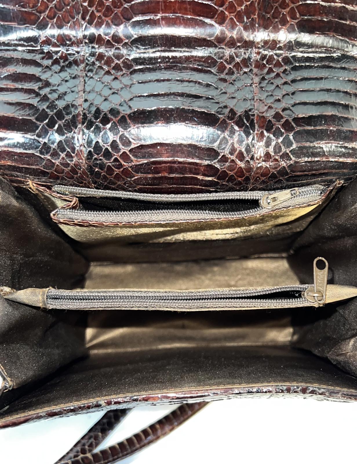 Genuine Vintage Black Snakeskin HandBag | No Label | Good