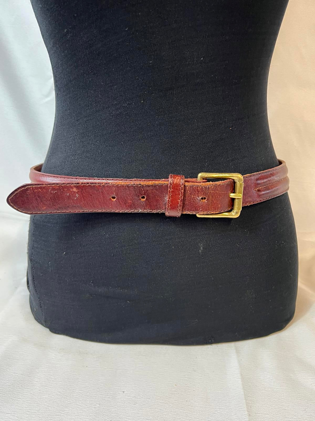 Vintage Red Leather Belt