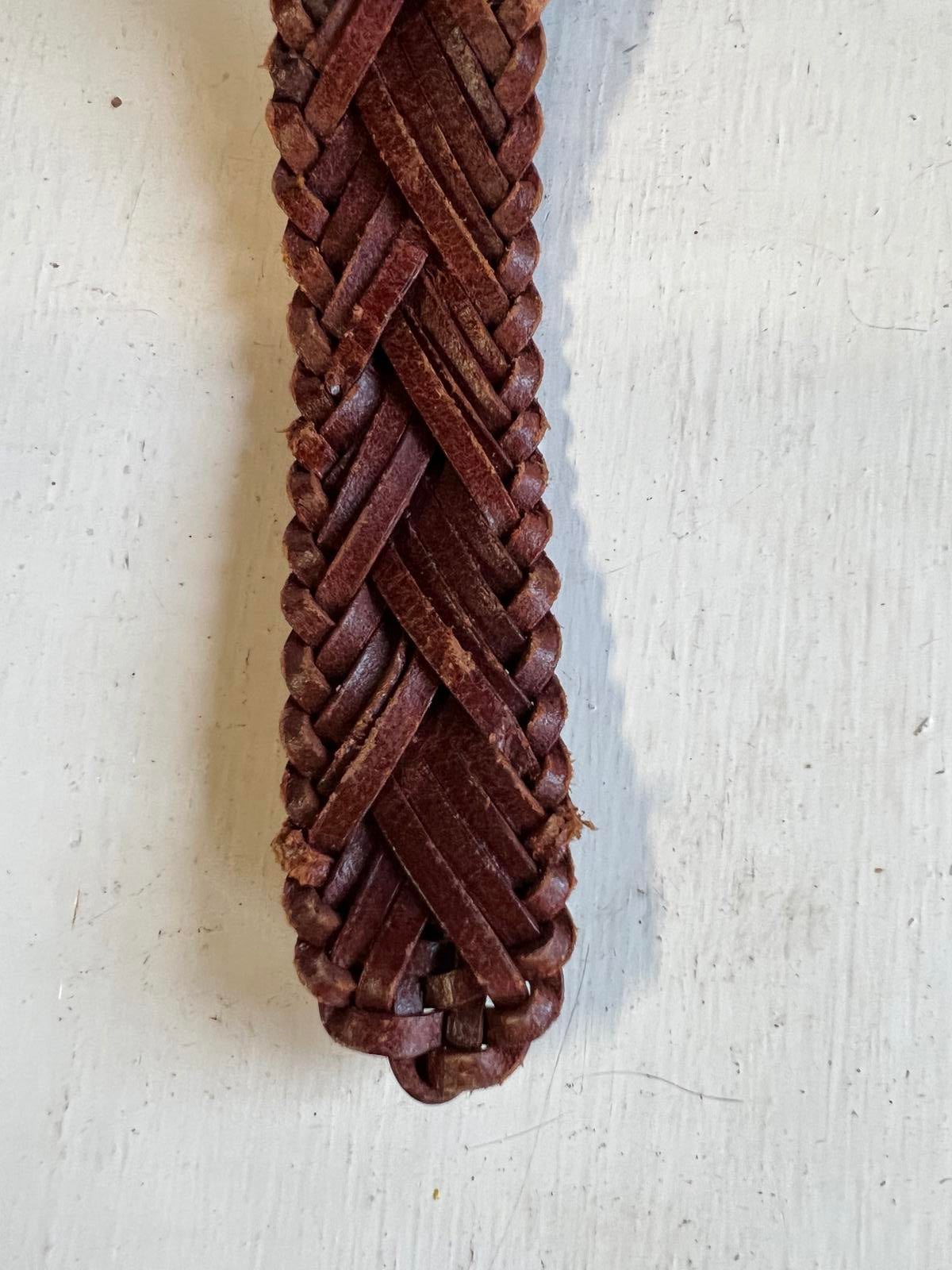Vintage Tan Woven Leather Belt | Excellent Condition