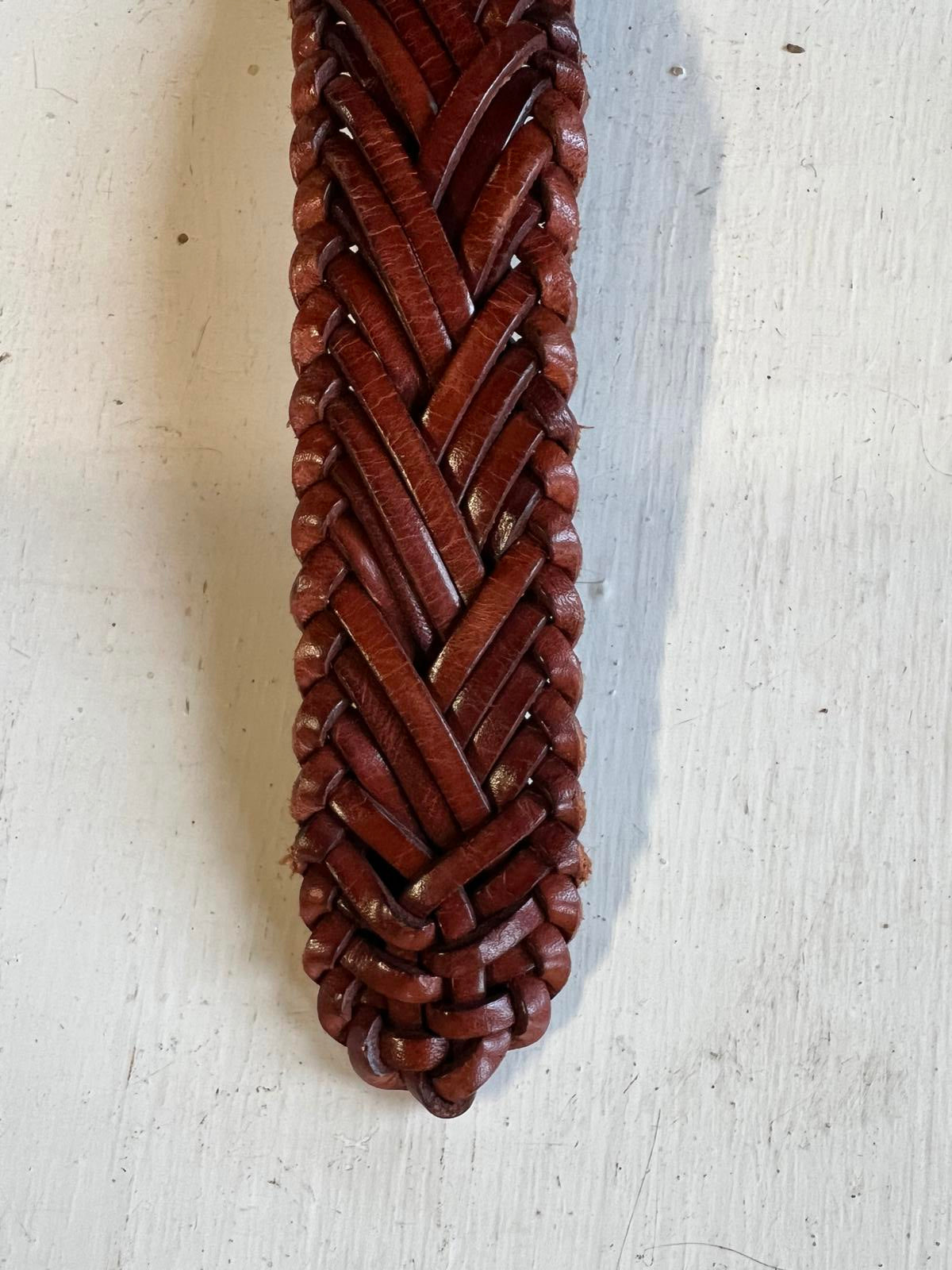 Vintage Tan Woven Leather Belt | Excellent Condition
