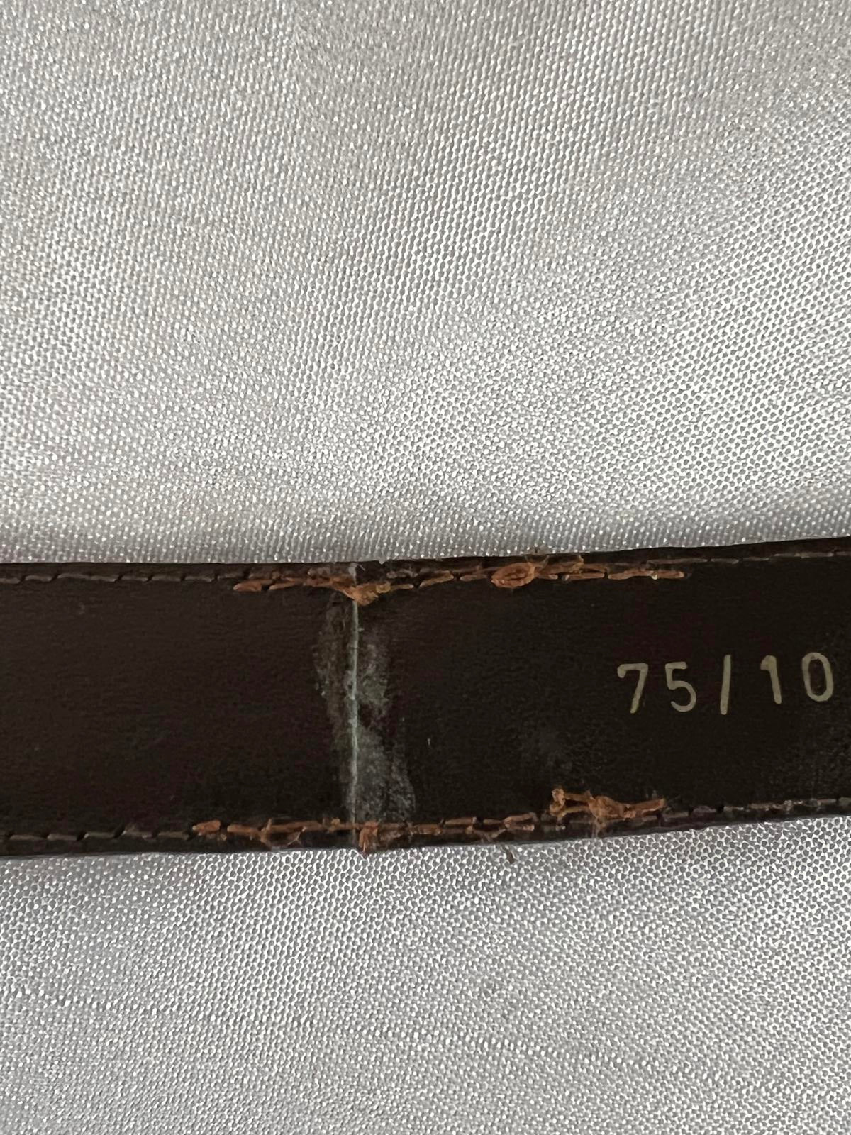 Vera Pelle | Vintage Tan Faux Crocodile Leather Belt