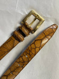 Vera Pelle | Vintage Tan Faux Crocodile Leather Belt