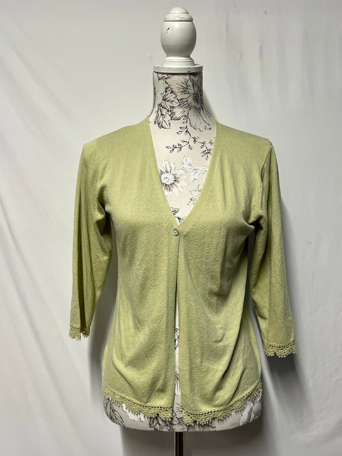 Minuet | Light Green Cardigan | Size 10