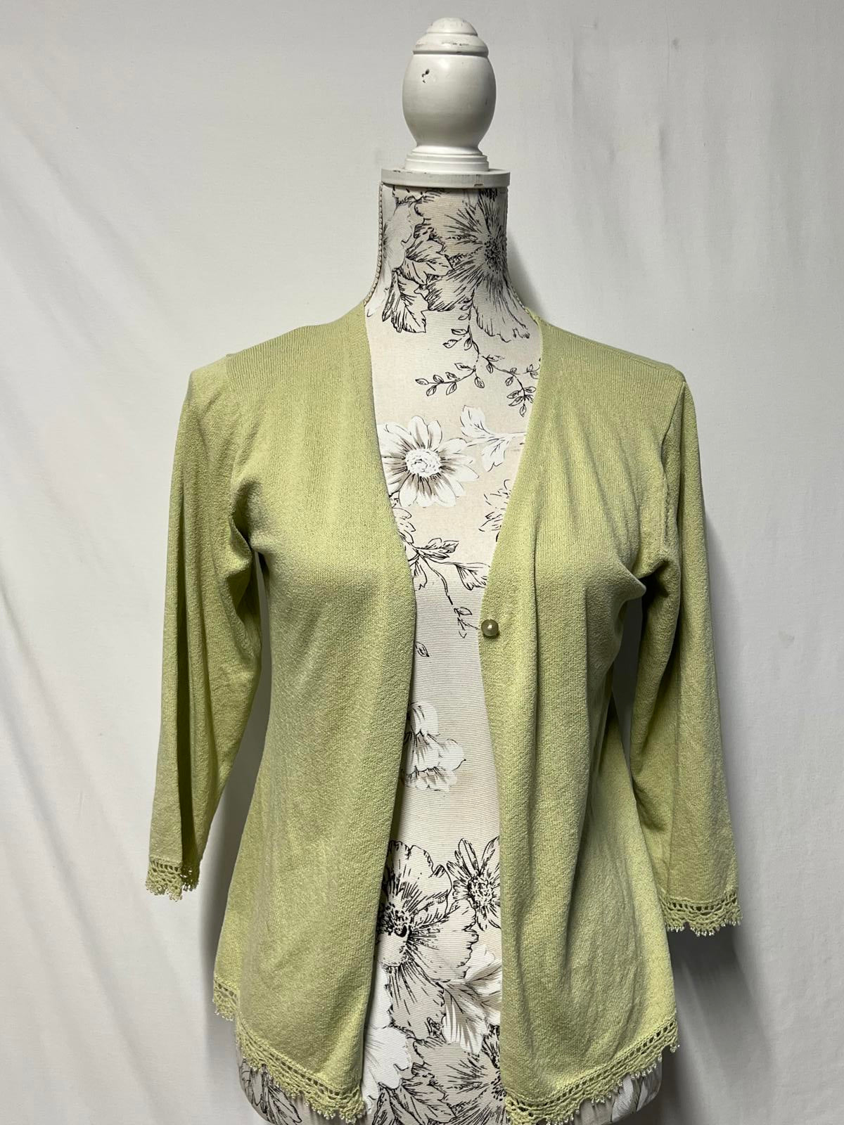 Minuet | Light Green Cardigan | Size 10