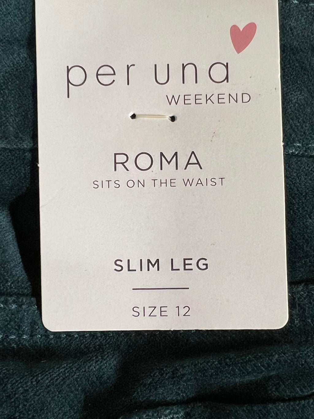 Per Una | Size 12 Regular | Forest Green Velvet-Like Pants