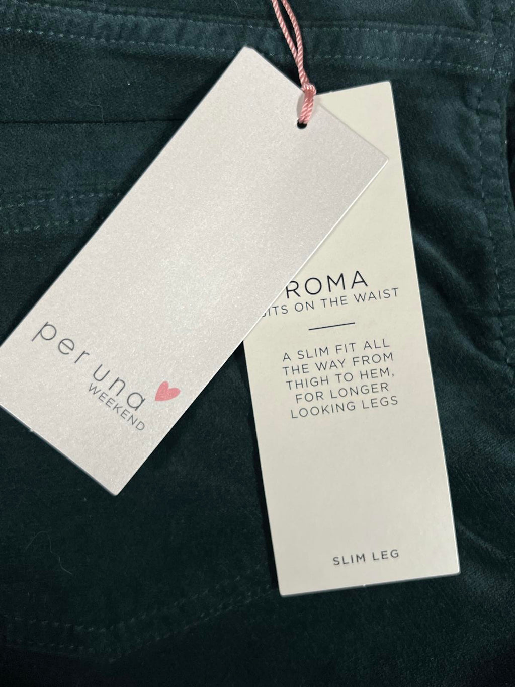 Per Una | Size 12 Regular | Forest Green Velvet-Like Pants