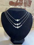 Silver three tier drop necklace